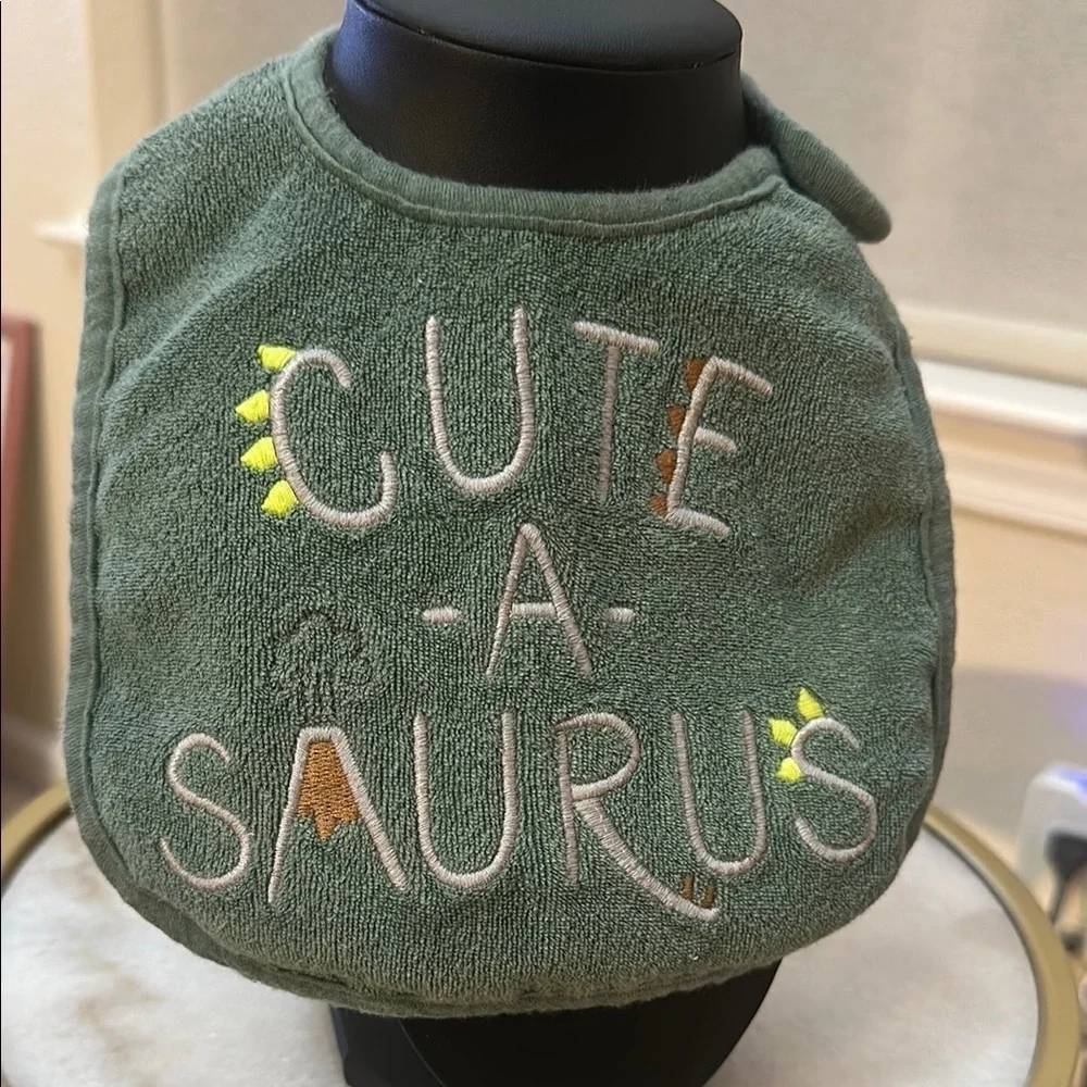 3/$25 Green 'Cute-a-saurus' Baby Bib - Carter’s Infant 100% Cotton